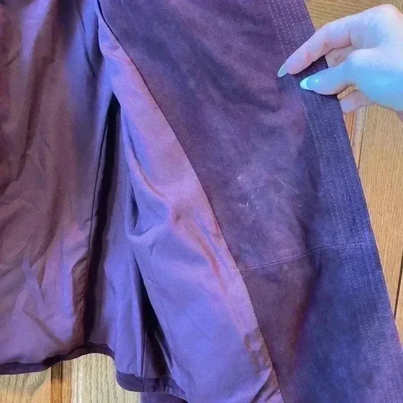 100 % Suede Wine/Rust Ann Taylor Jacket Size Extra Small-NWOT - Picture 3 of 8